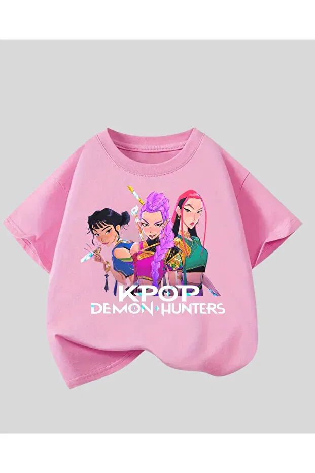 Детская футболка с принтом Kpop Demon Hunters Kids Design Toum, Pink