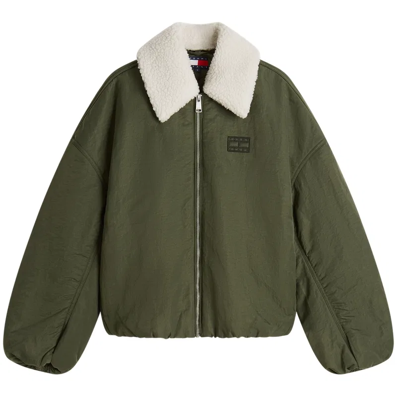 Женская куртка-пуховик с лацканами Army Green GY1 Tommy Hilfiger, Army Green GY1 — фото 3
