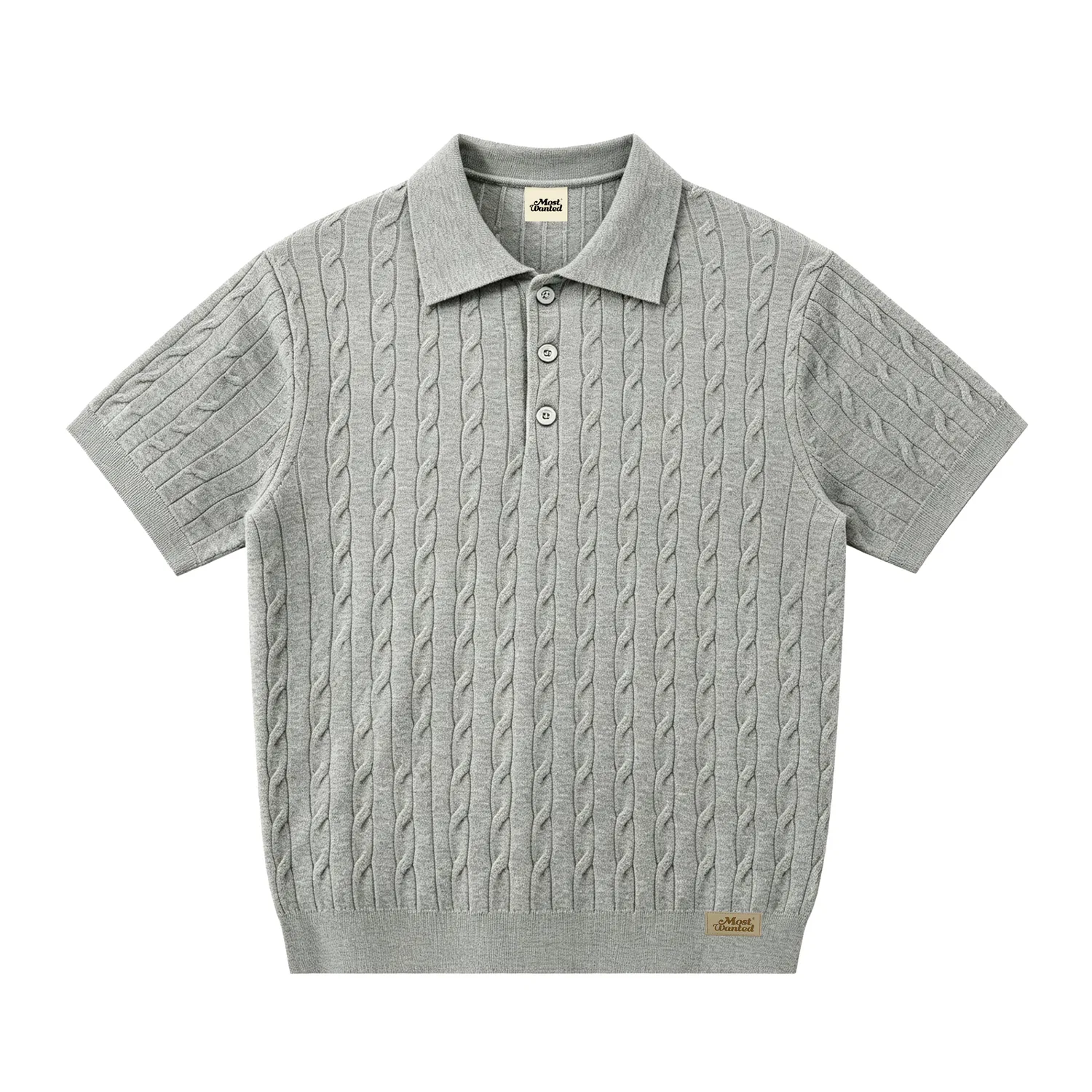 Детское поло Knitwear Unisex Polo Collar Moderate A Line MostwantedLab, Light Gray