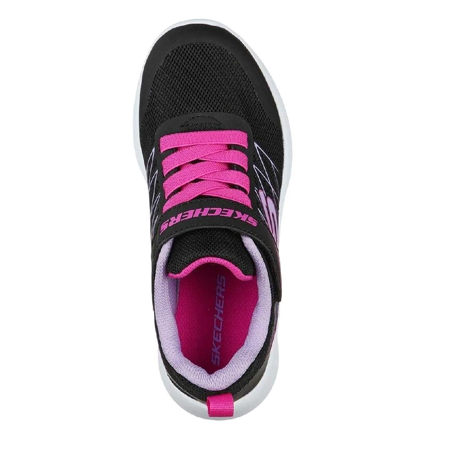 Детские кроссовки для девочек Microspec Bold Delight Skechers, Hot Pink Pu Multi Mesh — фото 3