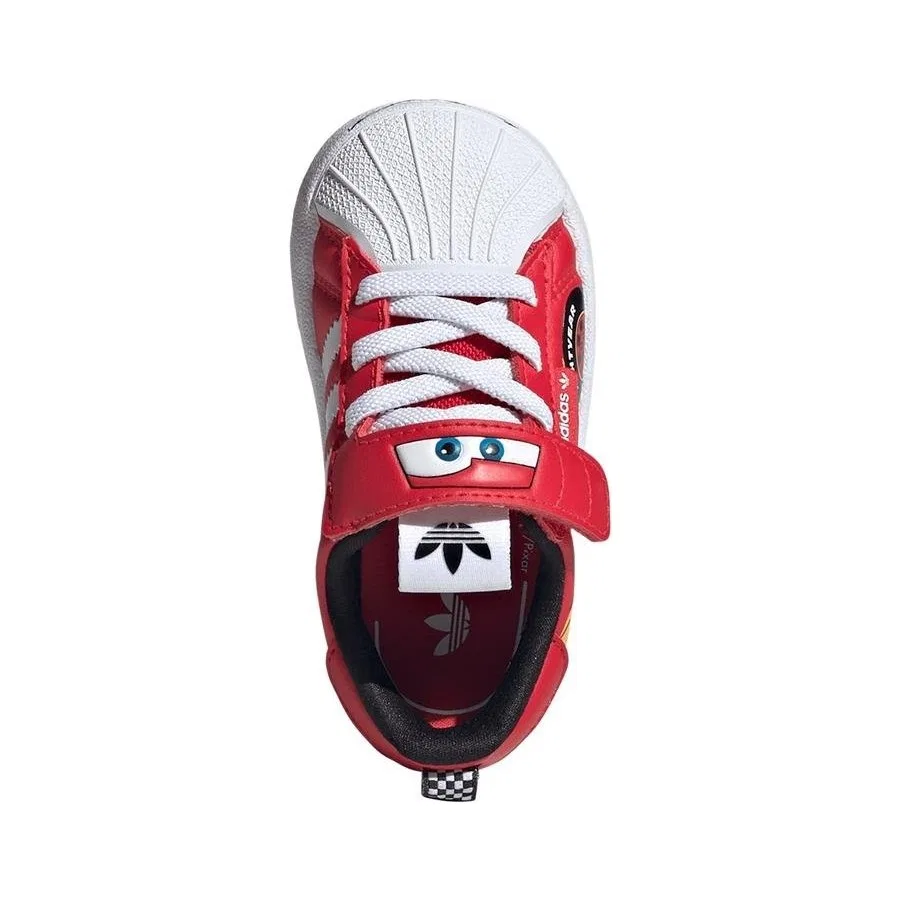Кроссовки детские с принтом Lightning McQueen adidas Superstar 360, Красный — фото 3