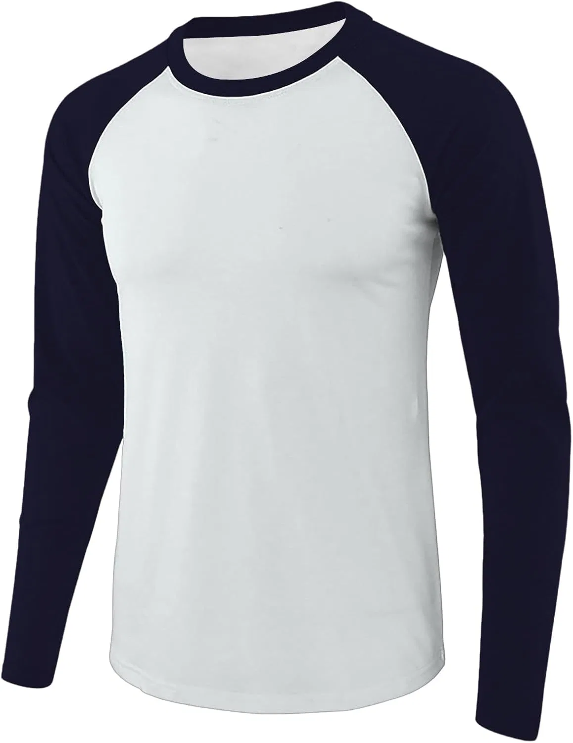 Мужская футболка с длинным рукавом реглан Color Block, White Black