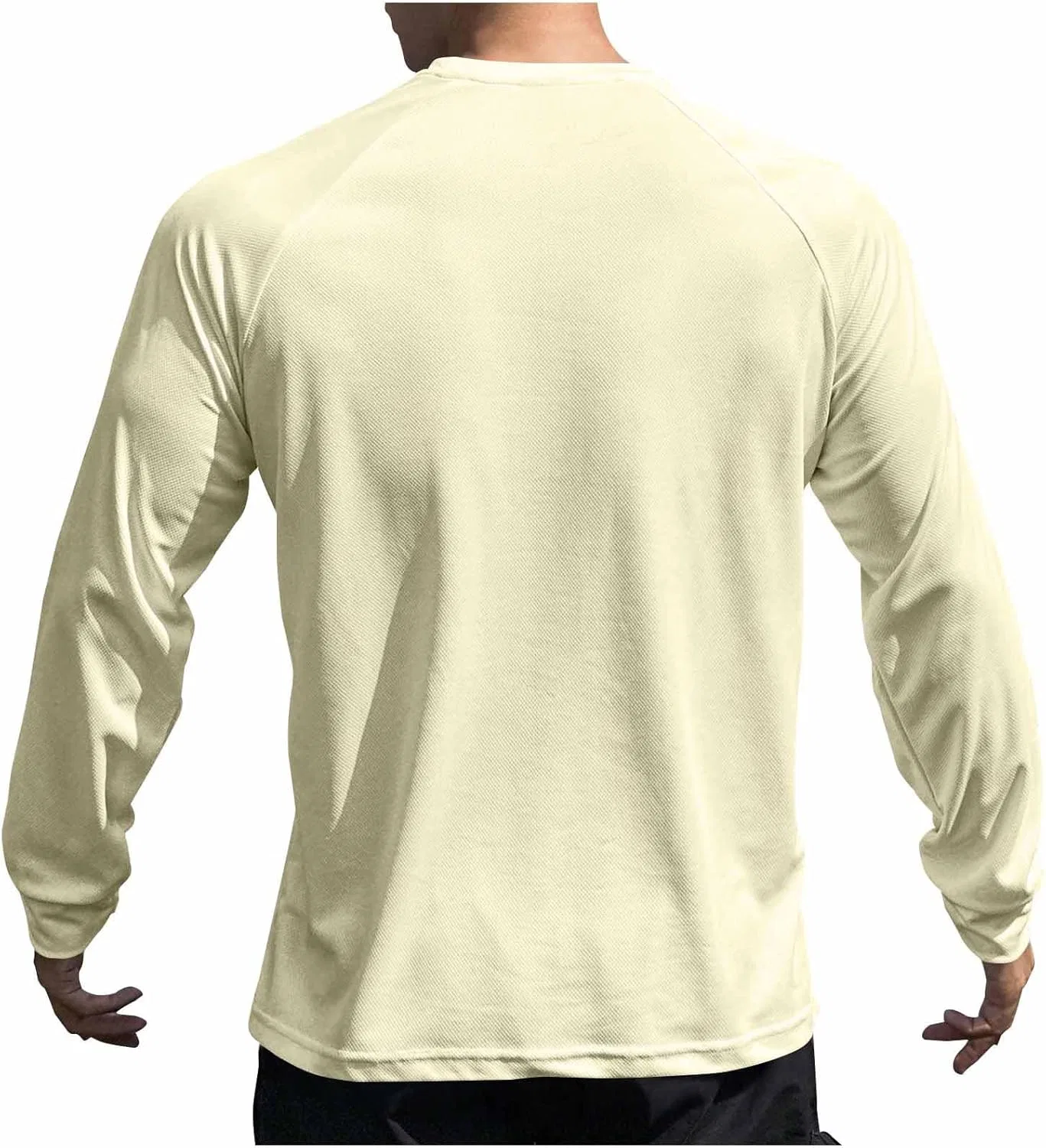 Мужская длинная футболка с круглым вырезом, Beige — фото 3