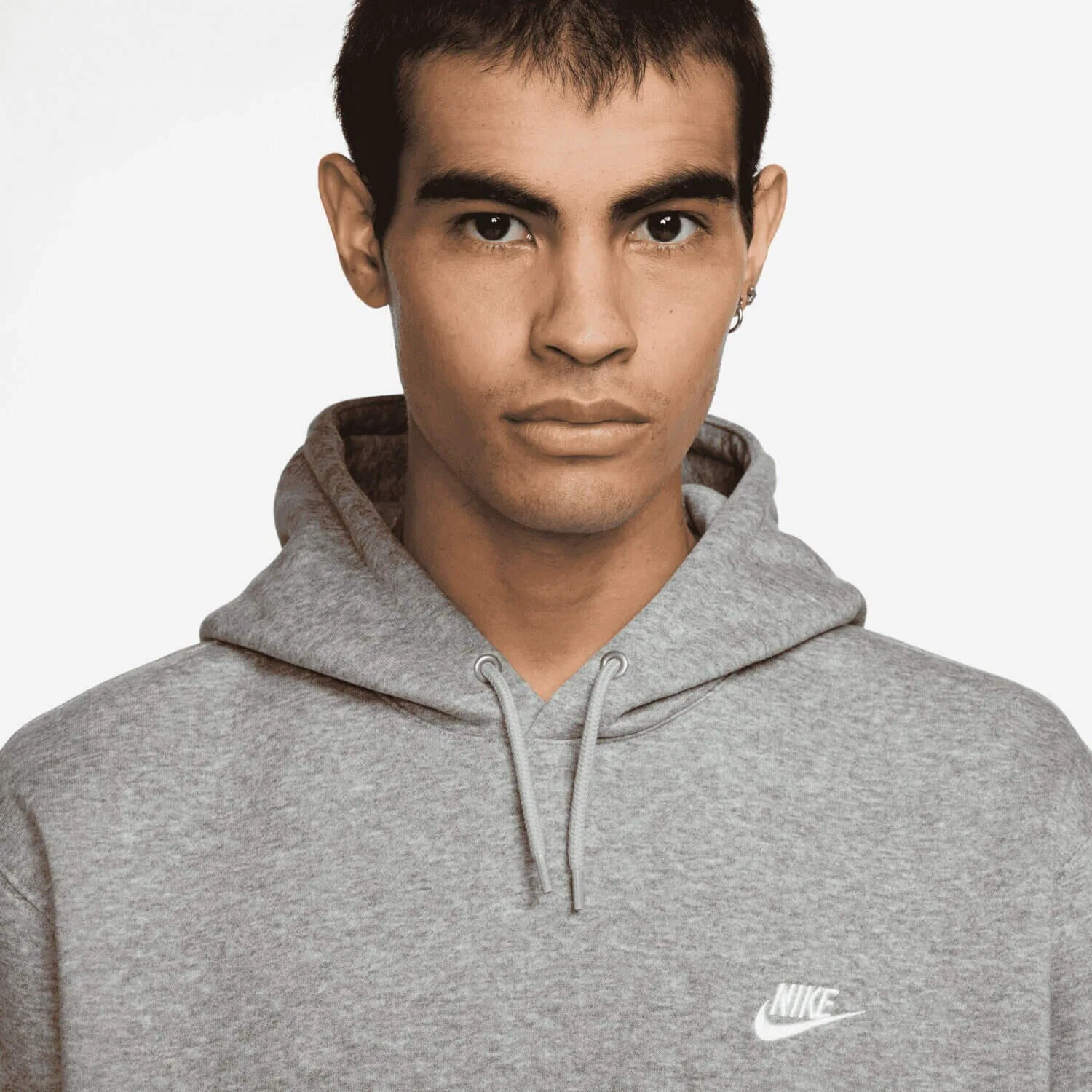 Мужское худи Club BB PO Hoodie Nike, Grau Weiss — фото 3