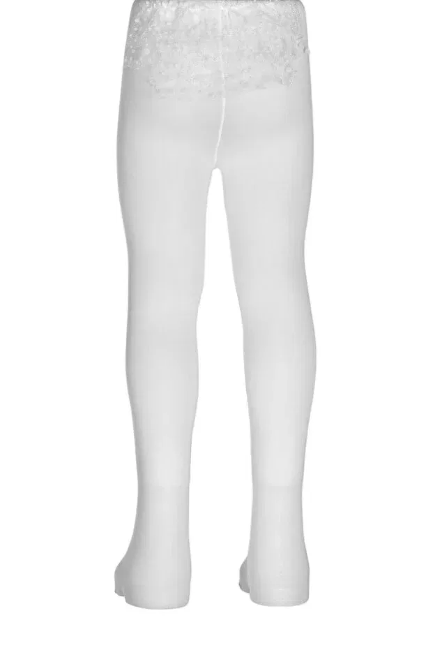 Детские колготки для девочек с тюлевой вставкой Dore Çorap, White / 10