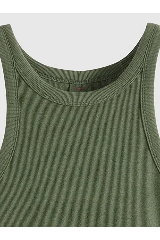 Женский топ-майка без рукавов Essential racer tank top Levi'S, Green — фото 4