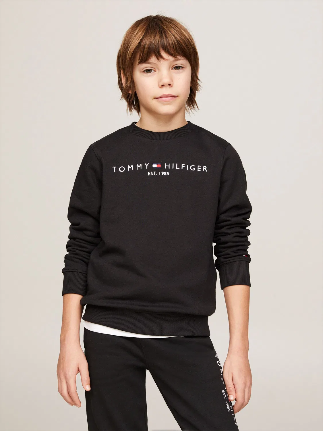 Свитшот из хлопка Essential Tommy Hilfiger, черный