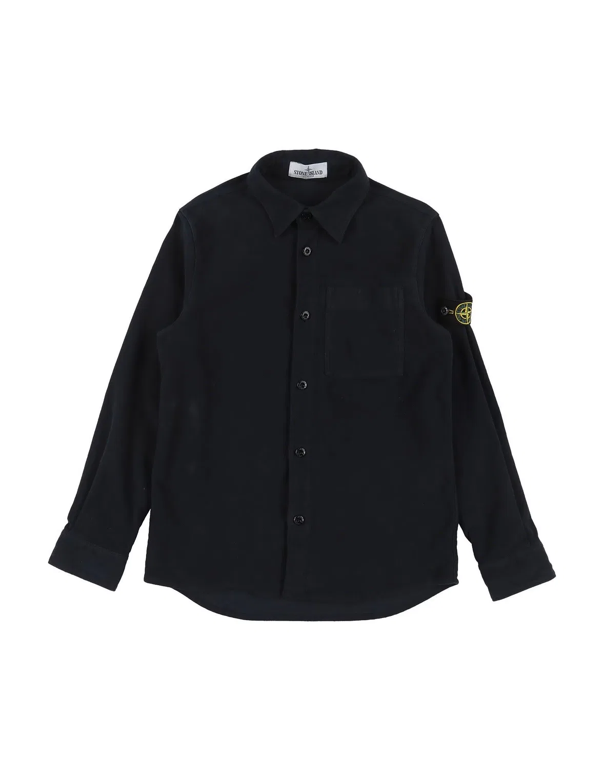 Детская рубашка из фетра с длинным рукавом Stone Island Junior, темно-синий