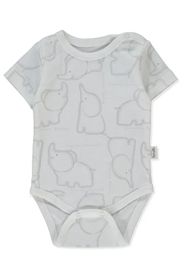 Детское боди для новорожденных с коротким рукавом Happy Animal Bebetto, Gray Melange