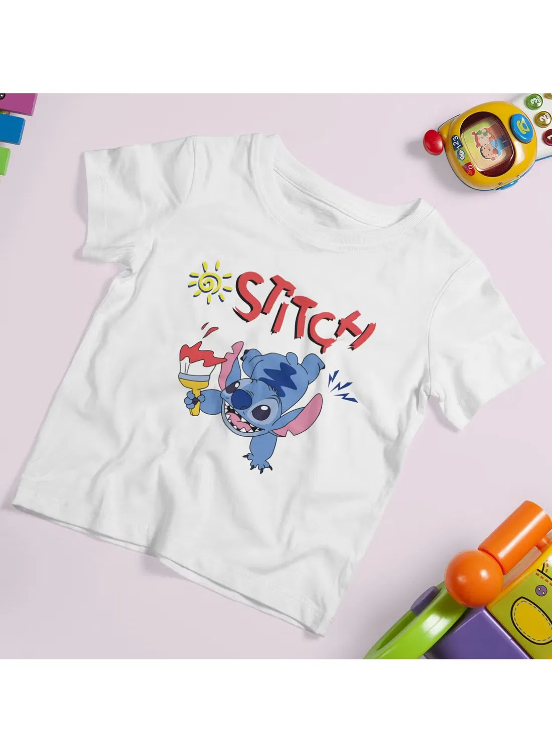 Футболка с принтом Painting stitch design, Zoom, белый