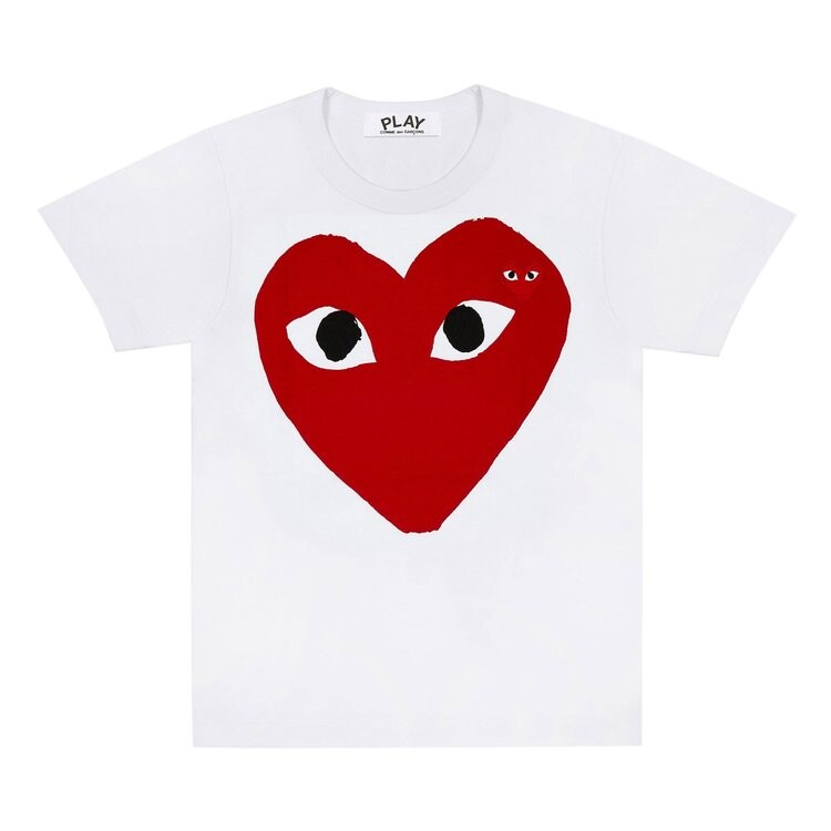 Футболка Comme des Garçons PLAY Big Heart T-Shirt 'White', белый — фото 2