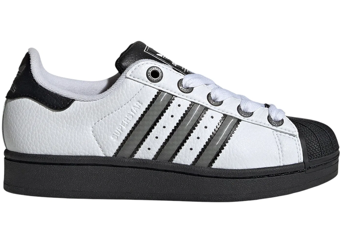 Детские кроссовки Lifestyle с оболочкой из кожи Superstar II Adidas, Cloud White/Matte Silver/Core Black