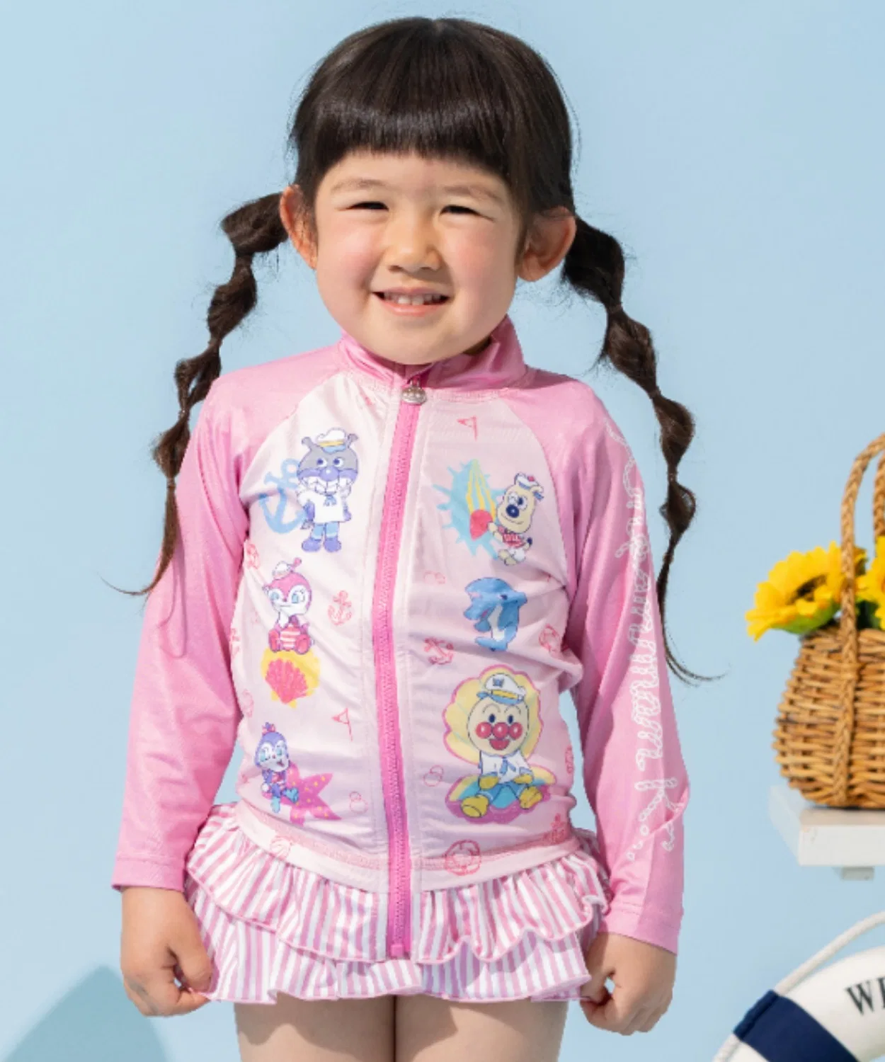 Детский рашгард для девочек с принтом Shell Pattern ANPANMAN KIDS COLLECTION, Pink