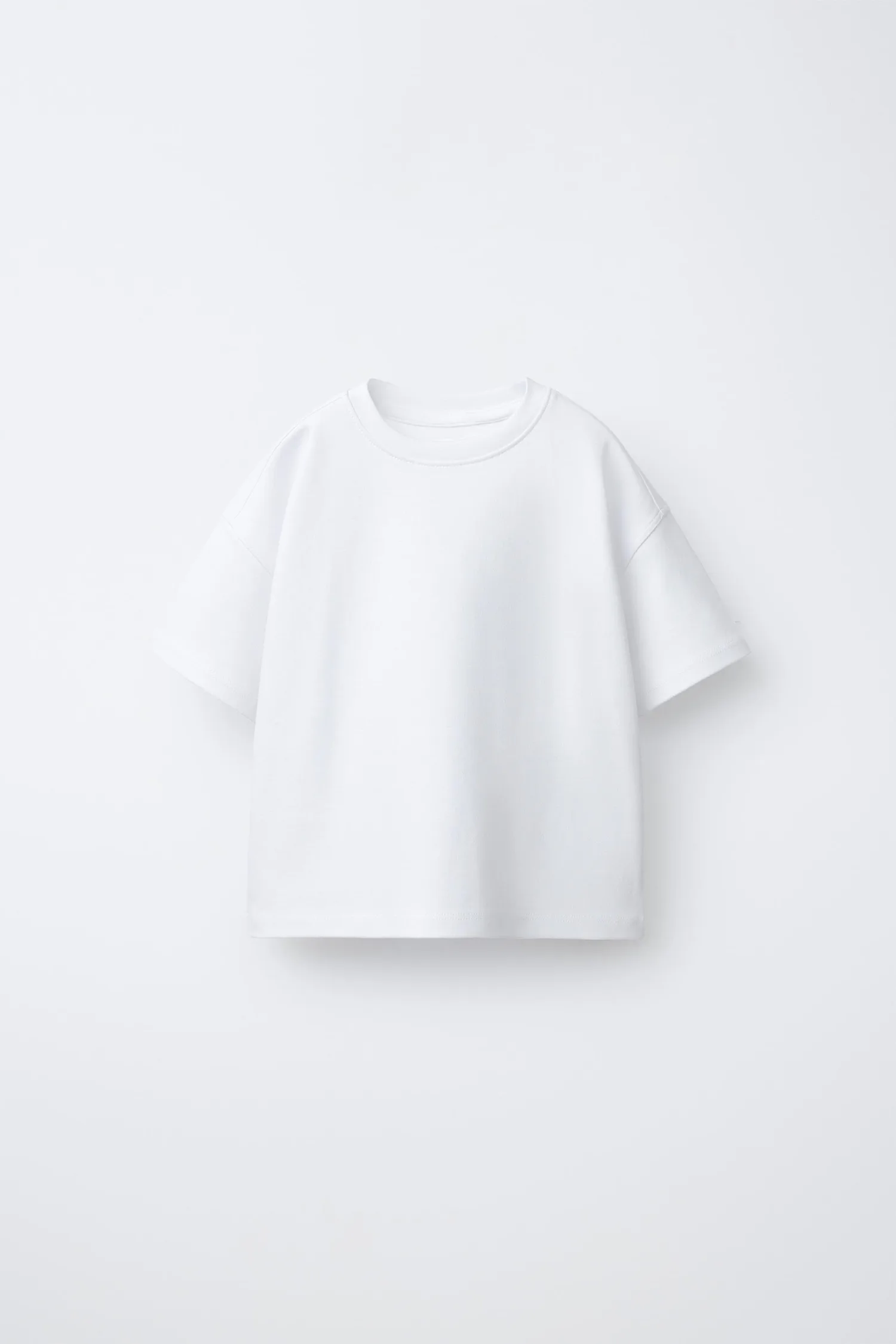 Простая футболка из трикотажа с переплетенными нитками Zara, белый