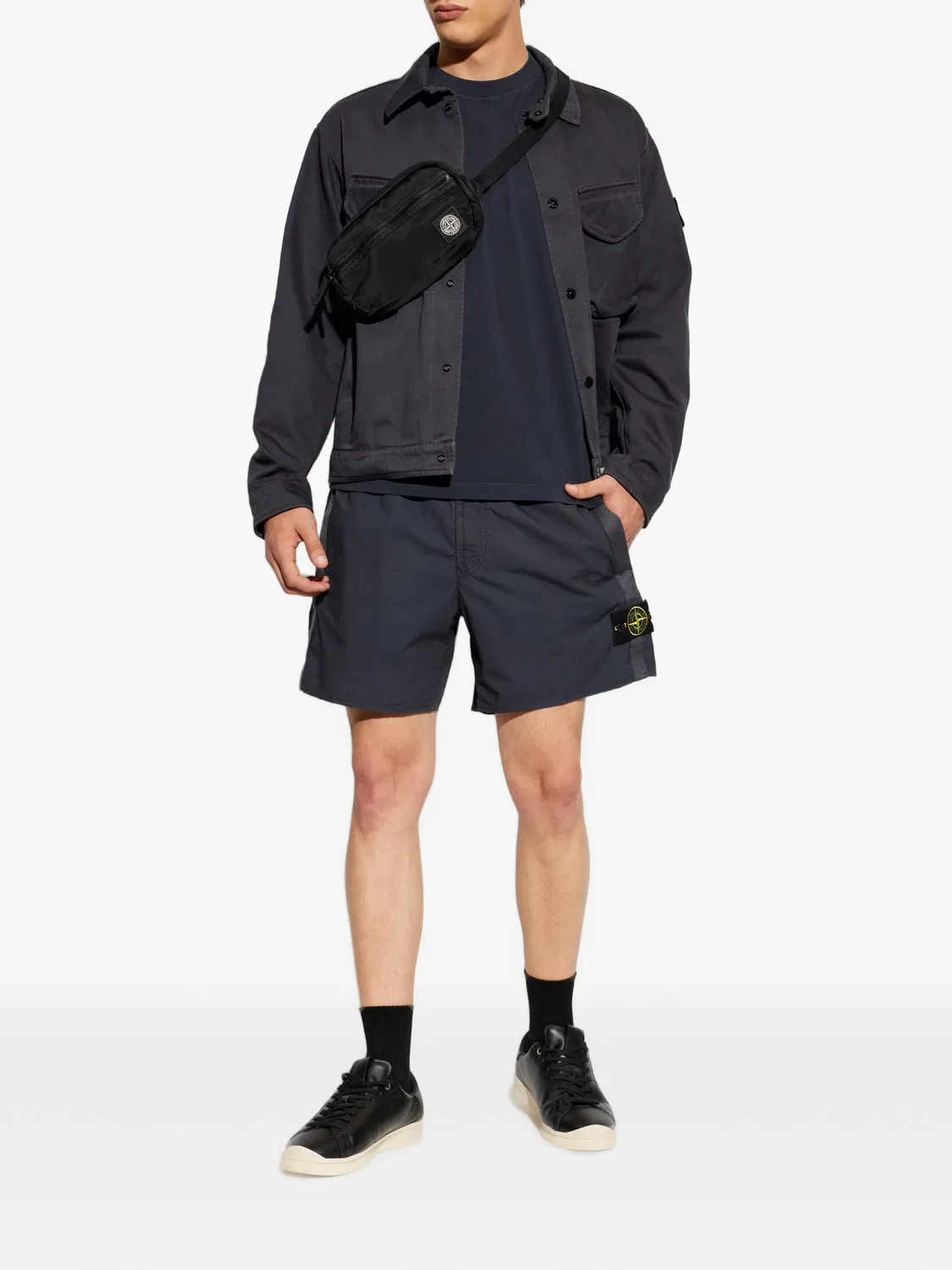 Куртка-рубашка хлопковая серая Stone Island, серый — фото 2