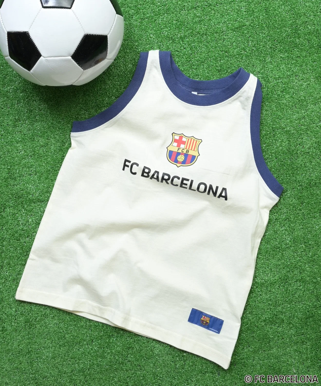 Детский танк топ без рукавов FC Barcelona Game MARKEY'S, Off White