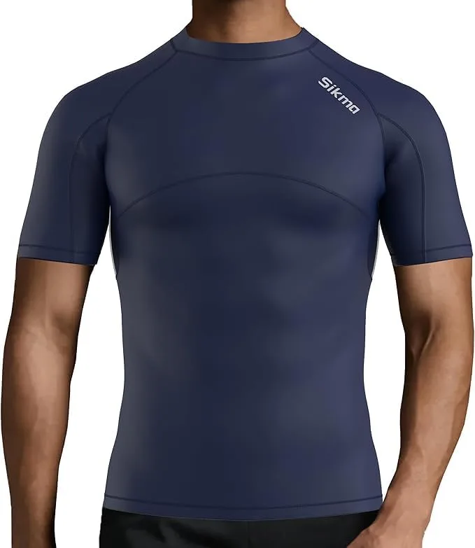 

Мужская компрессионная футболка с коротким рукавом, дышащая, быстросохнущая Sikma