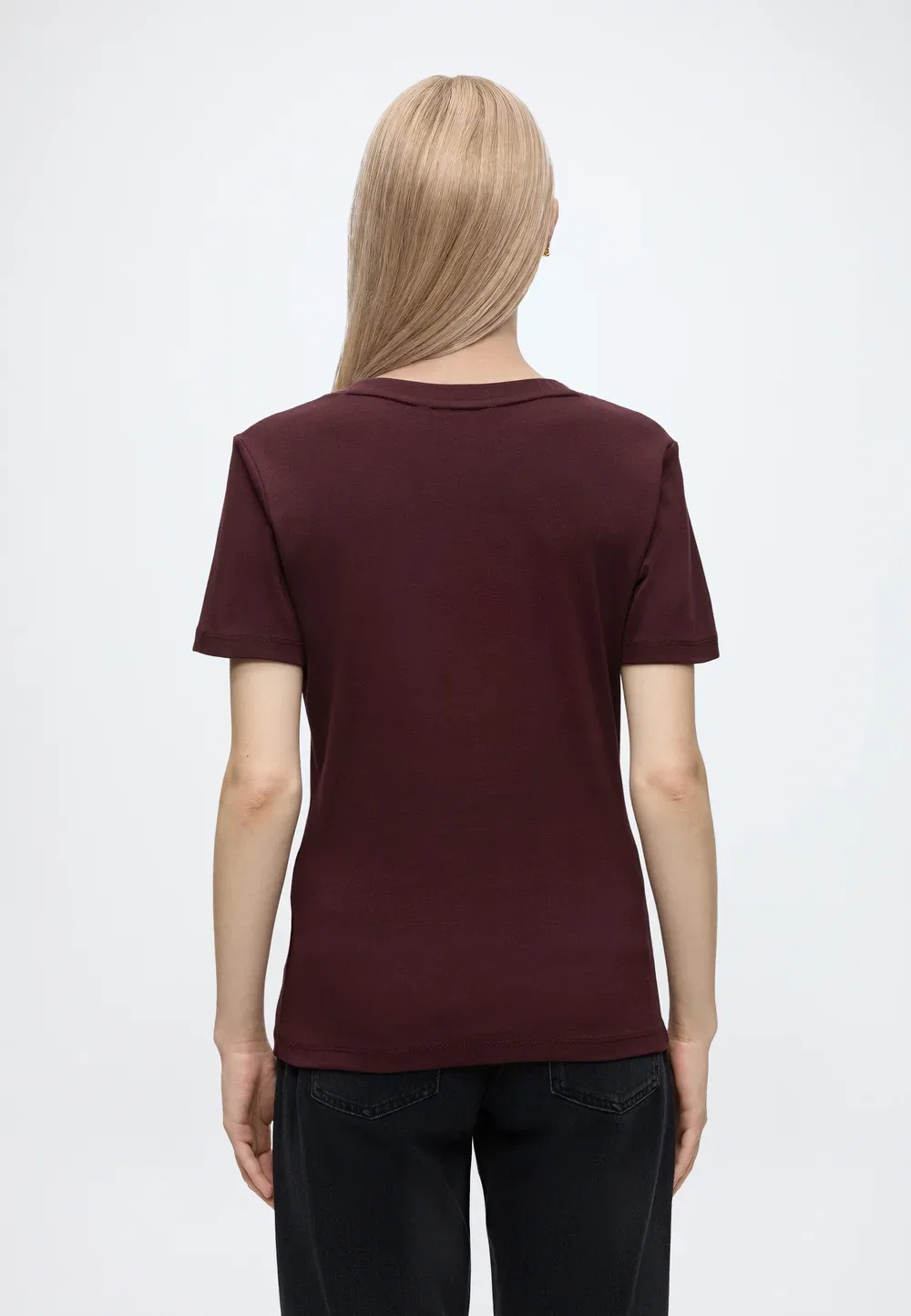 Коди - простая футболка Tommy Hilfiger, Deep Burgundy — фото 3