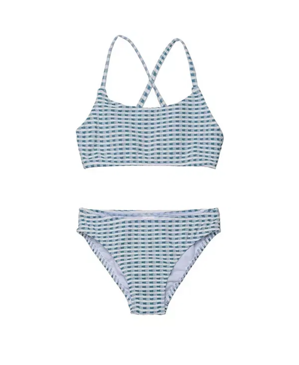 Детский купальник для девочек с перекрестными бретелями Forever Gingham Gottex Kids, зеленый