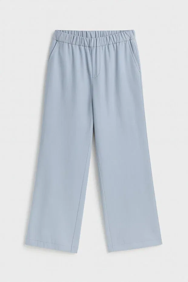 Детские брюки для девочек из габардина с широкой штаниной Esila Kids, Blue — фото 2