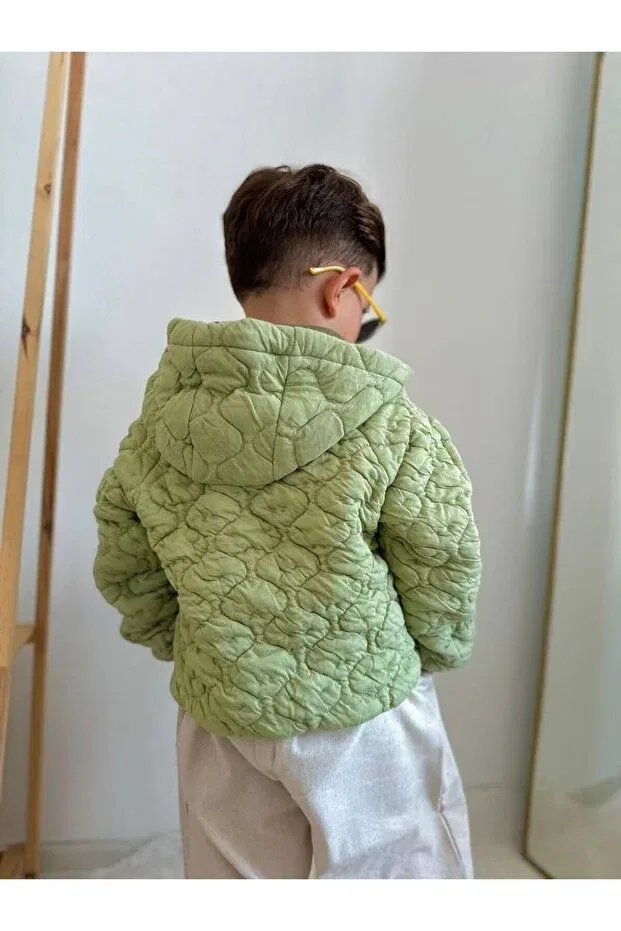 Детское пальто для девочек с капюшоном 1Baby1Cat, Green — фото 3
