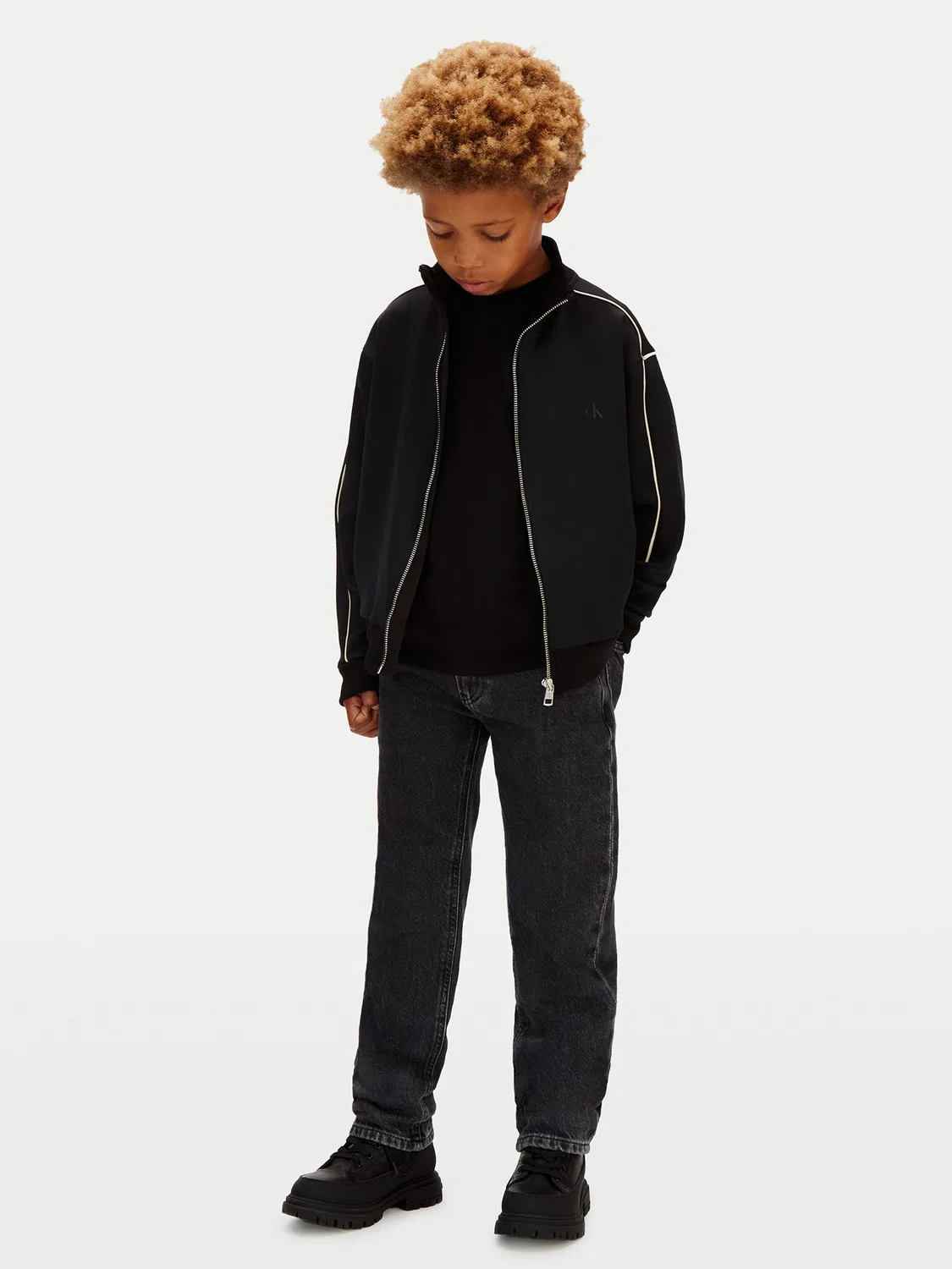 Толстовка стандартного кроя для мальчика Piping Calvin Klein Jeans, черный — фото 2
