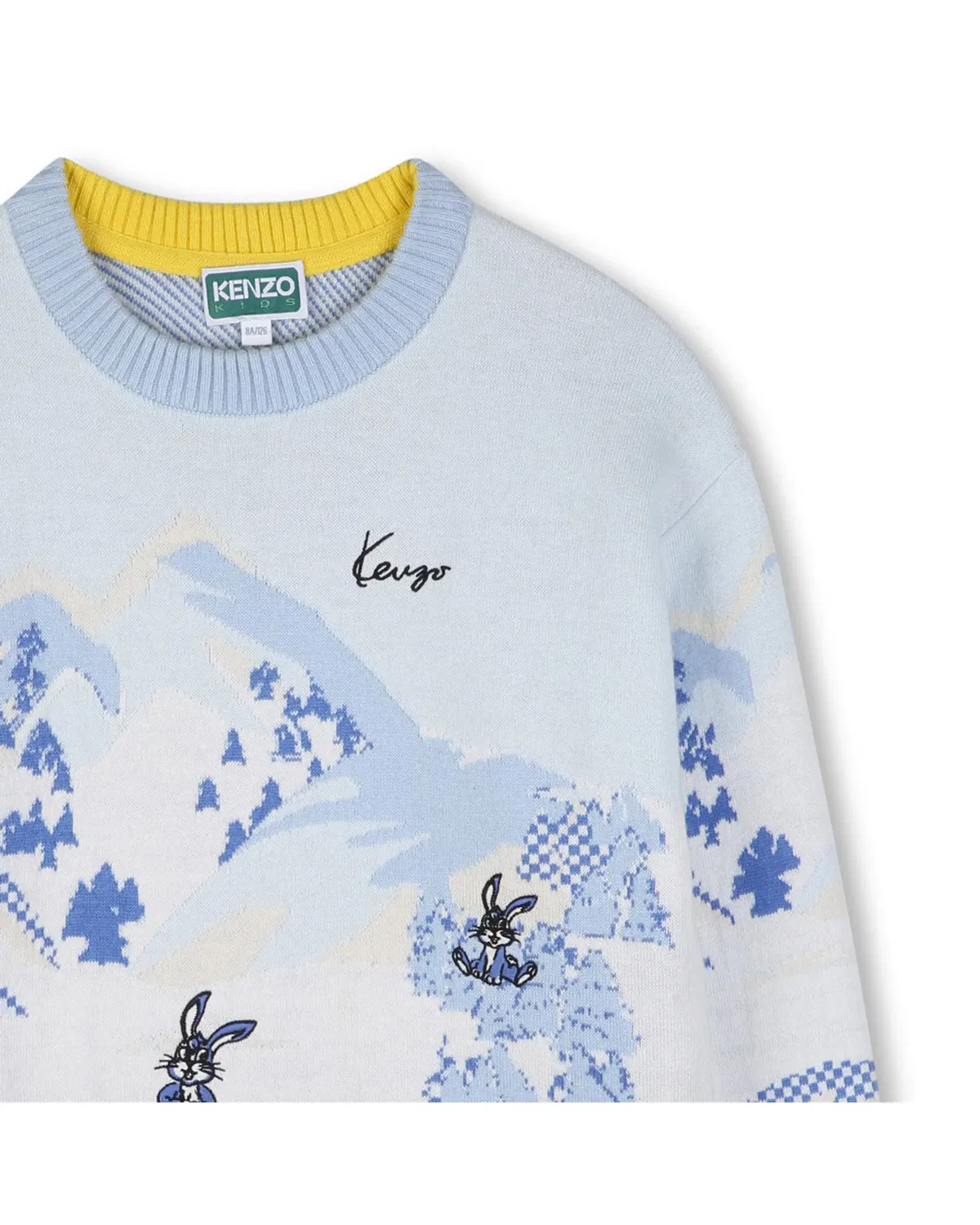 Детский джемпер для мальчиков с жаккардовым узором Kenzo Kids, Светло-коричневый — фото 2