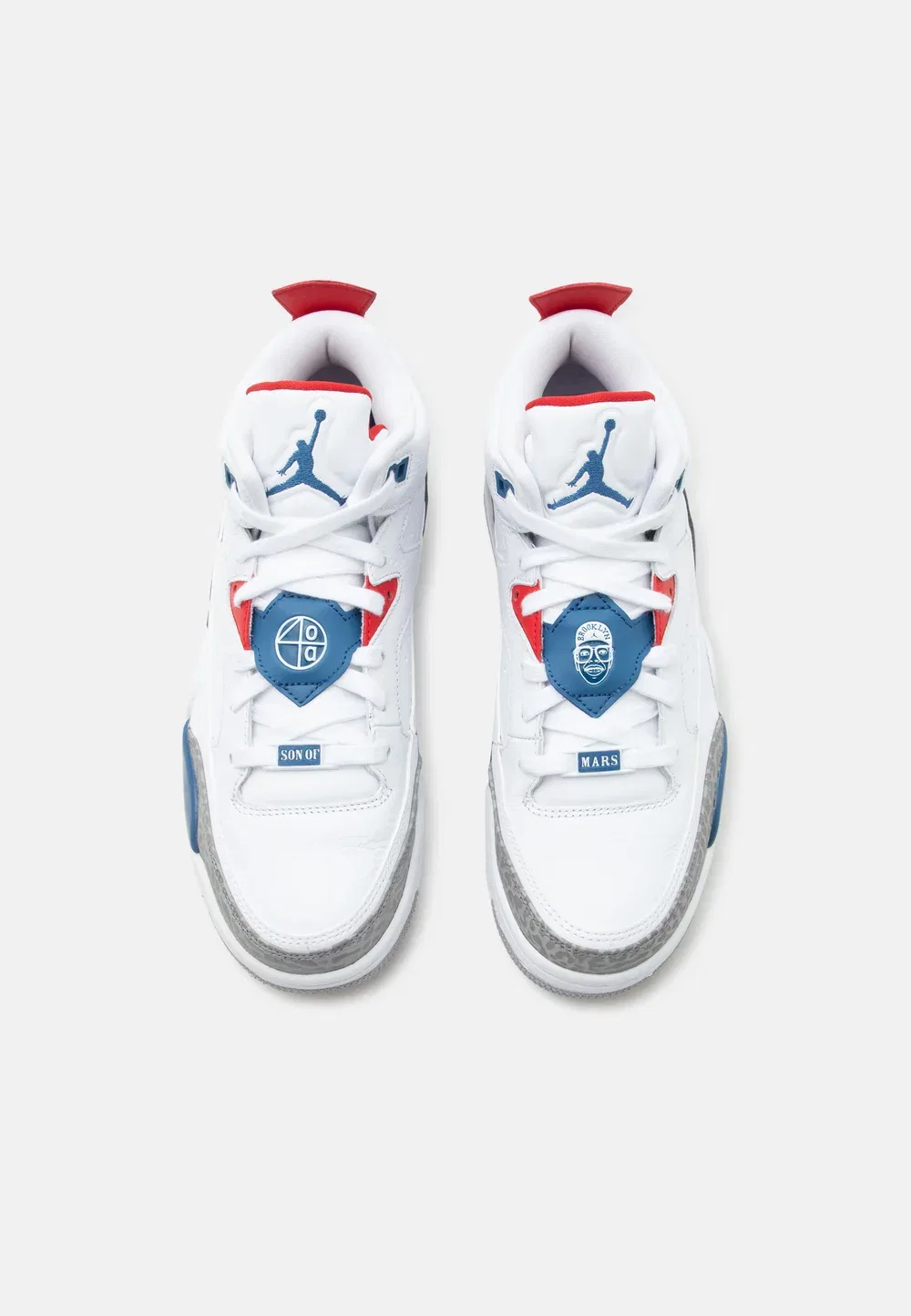 Son of Mars унисекс - высокие кроссовки Jordan, White/True Blue/Varsity Red/Light Smoke Grey/Smoke Grey — фото 4