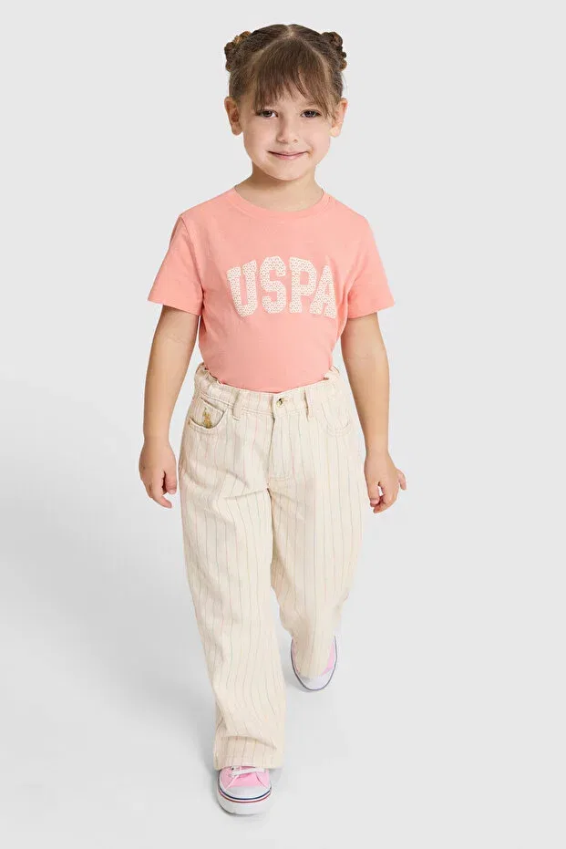 Детская футболка для девочек хлопковая U.S. Polo Assn., Coral — фото 4