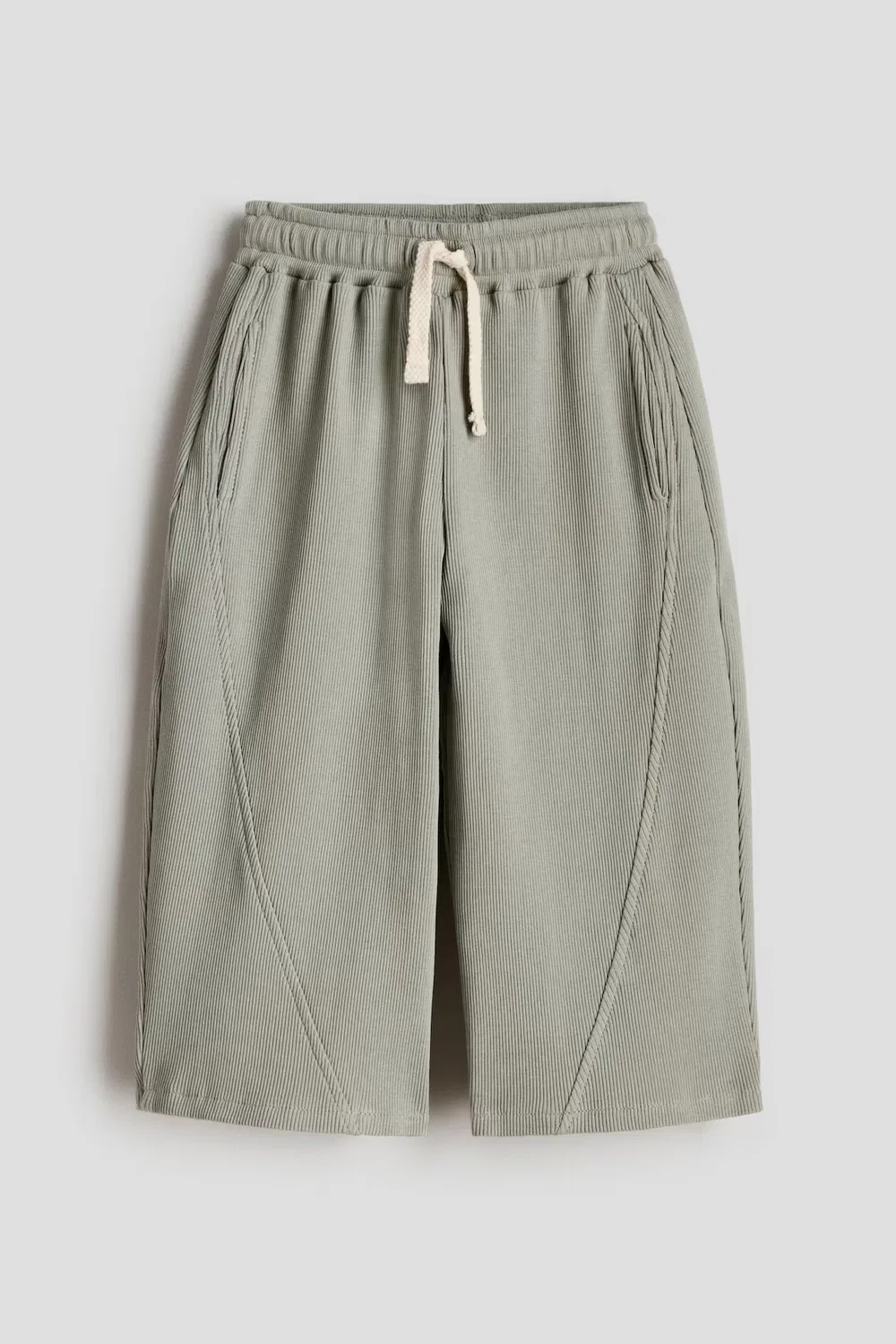 Хлопковые брюки свободного кроя H&M, Light Khaki Green