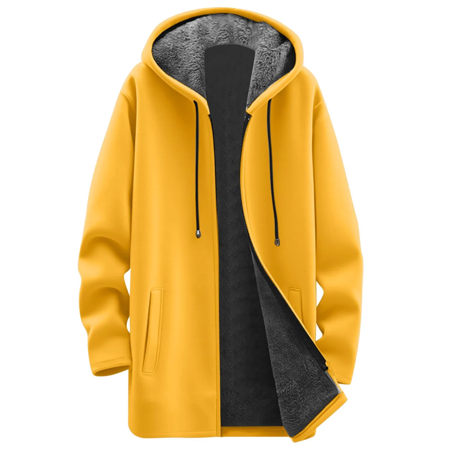 Женское пальто на молнии с подкладкой из флиса, Giallo — фото 3