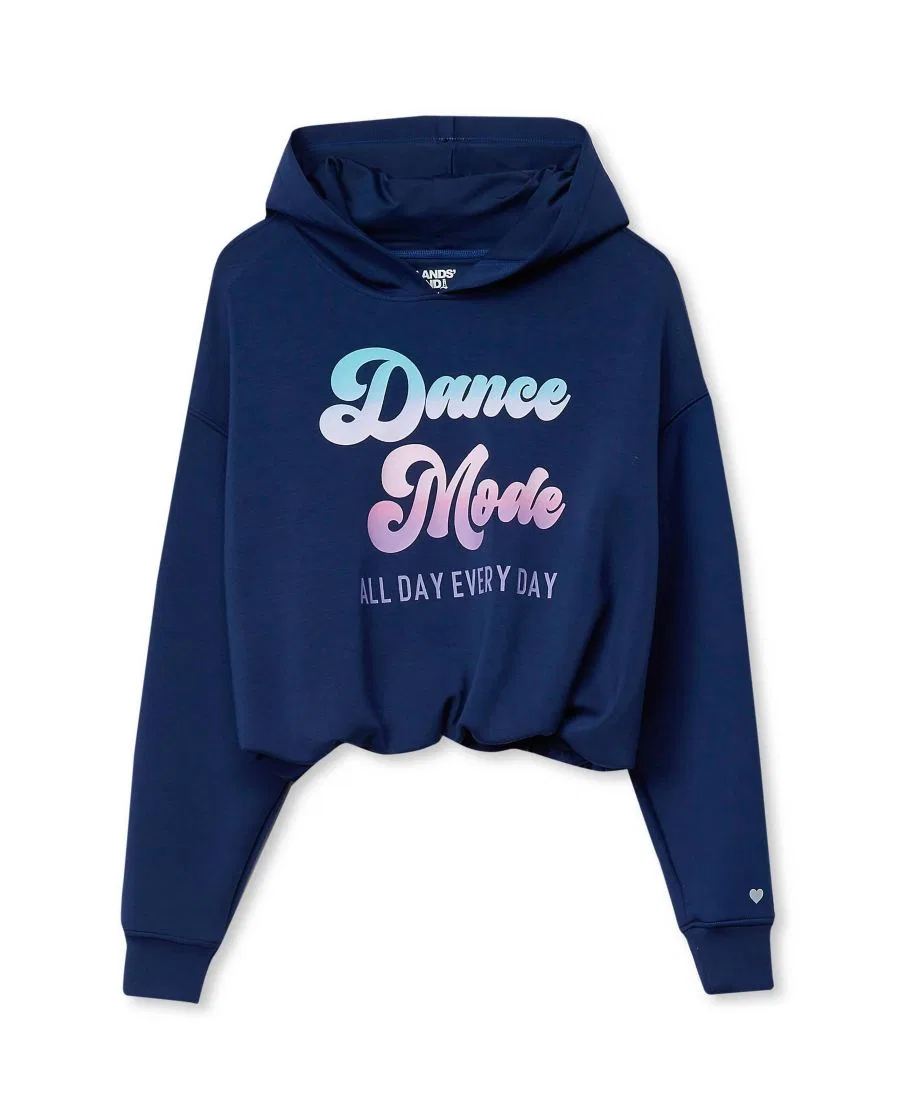 Худи с длинным рукавом с пузырчатым низом, модель Bubble Active Lands' End, Dance Mode/Navy