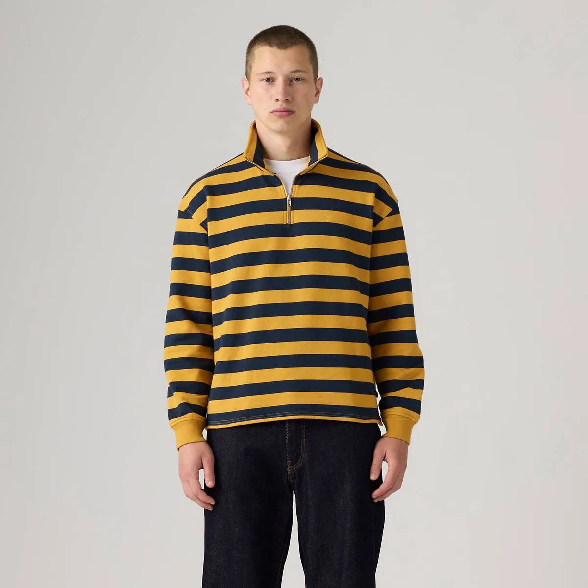 Толстовка Cameron с застежкой-молнией на четверть длины Levi's, Pollard Stripe Navy Blazer - Blue — фото 4