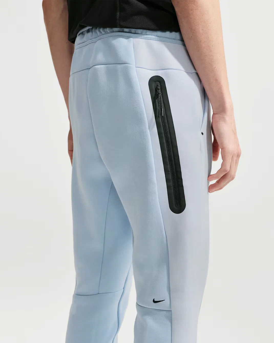 Мужские флисовые спортивные брюки с цветовыми блоками Nike Tech, Light Armory Blue/Football Grey/Black — фото 3