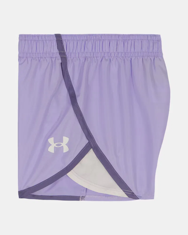 Комплект шорт для девочек, быстро сохнущий, из футболки и шорт, UA Awesome Woven UnderArmour, Fade Green/White — фото 4