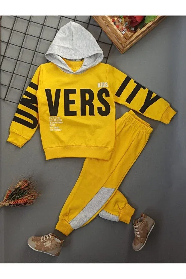 Детский комплект из свитшота и брюк с принтом Sportswear Dubi Baby, Yellow — фото 3