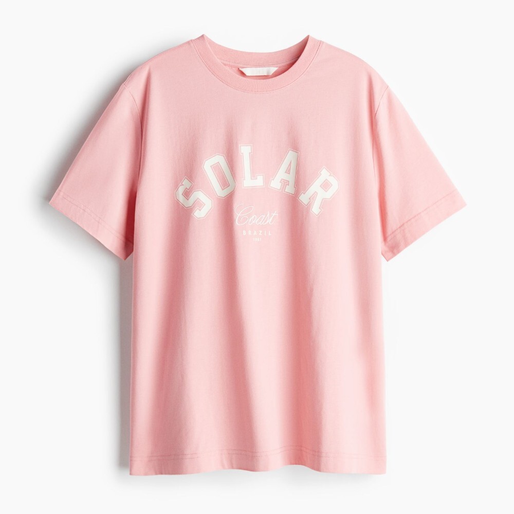 

Футболка H&M Printed Solar Coast, розовый