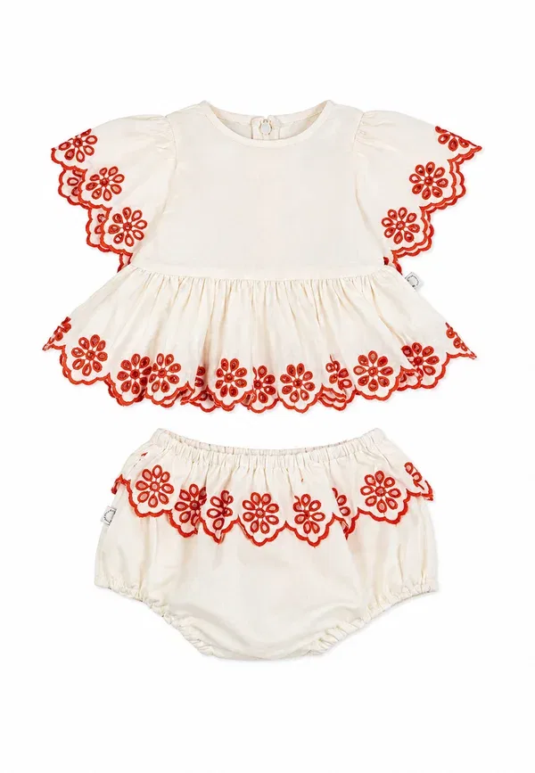 Комплект блуза хлопковая Set Stella Mccartney Kids, Ivory, слоновая кость