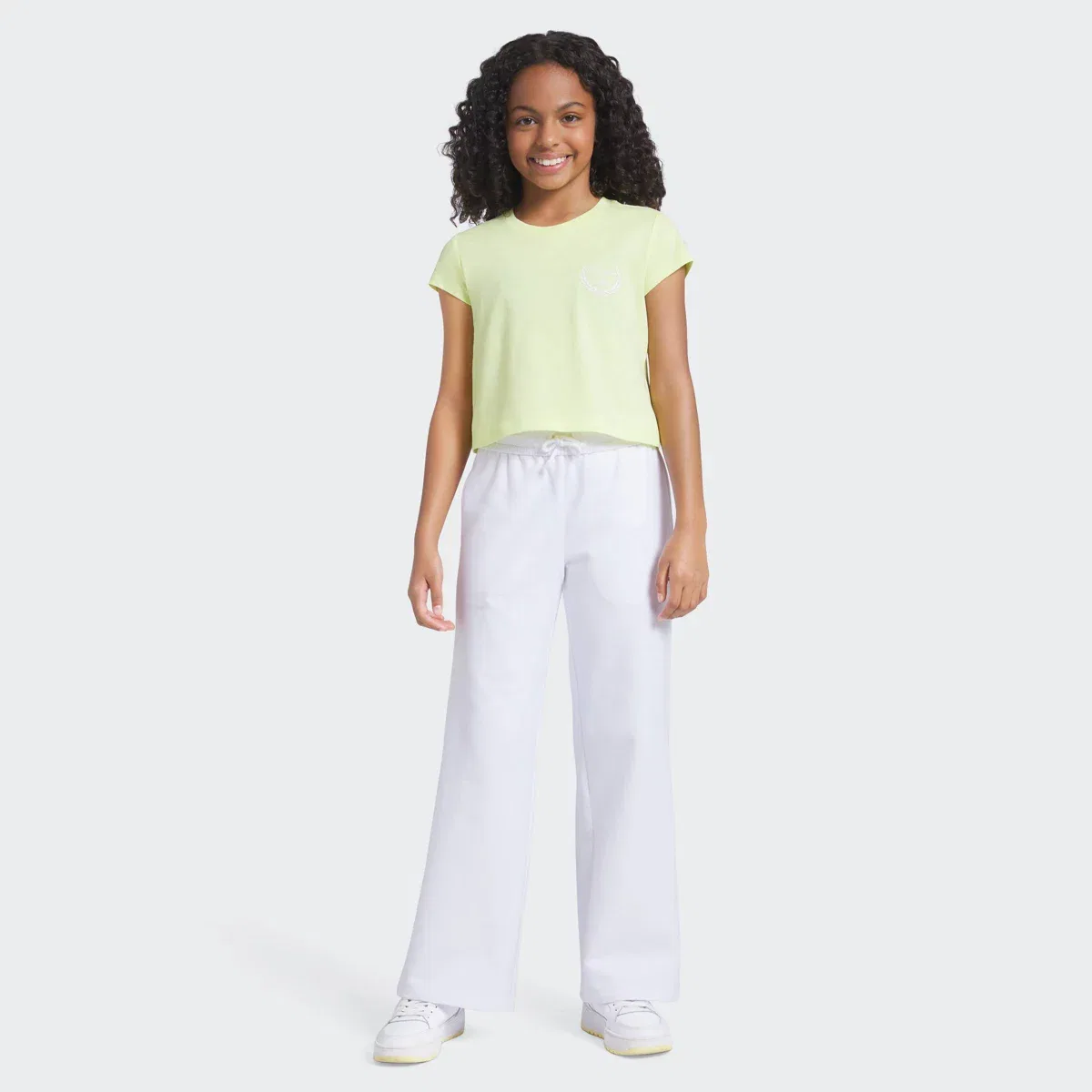 Детская футболка для девочек с принтом Champion Graphic Baby T-Shirt KIDS CHAMPION, Lemon Yellow — фото 3