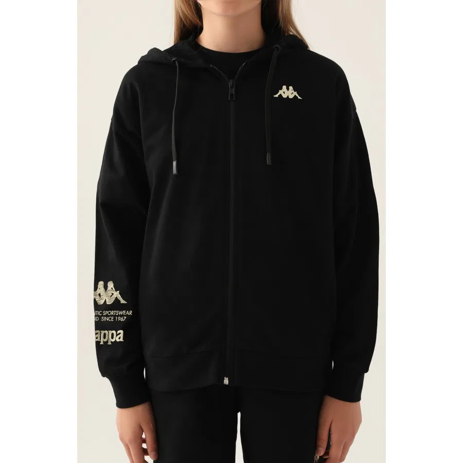 Детский свитшот с длинным рукавом Kappa Wear Siyah, Черный — фото 4