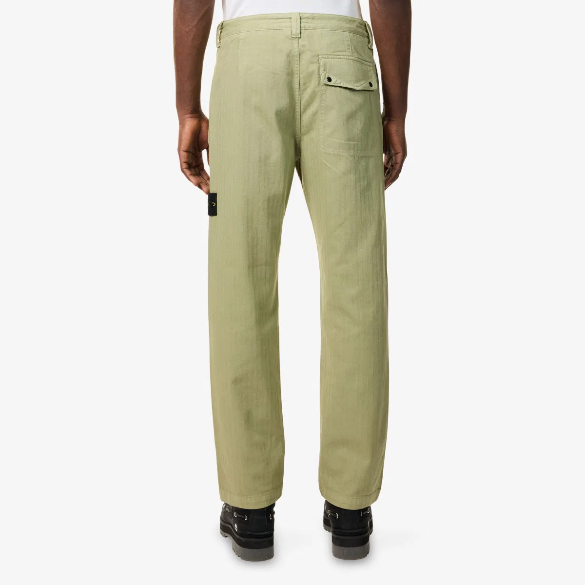 Хлопковые брюки Compass-badge в елочку Stone Island, зеленый — фото 4