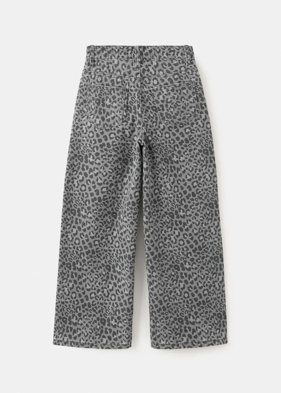 Детские джинсы MANGO KIDS Wide leg Jeans 'WIDEL' серого цвета — фото 2