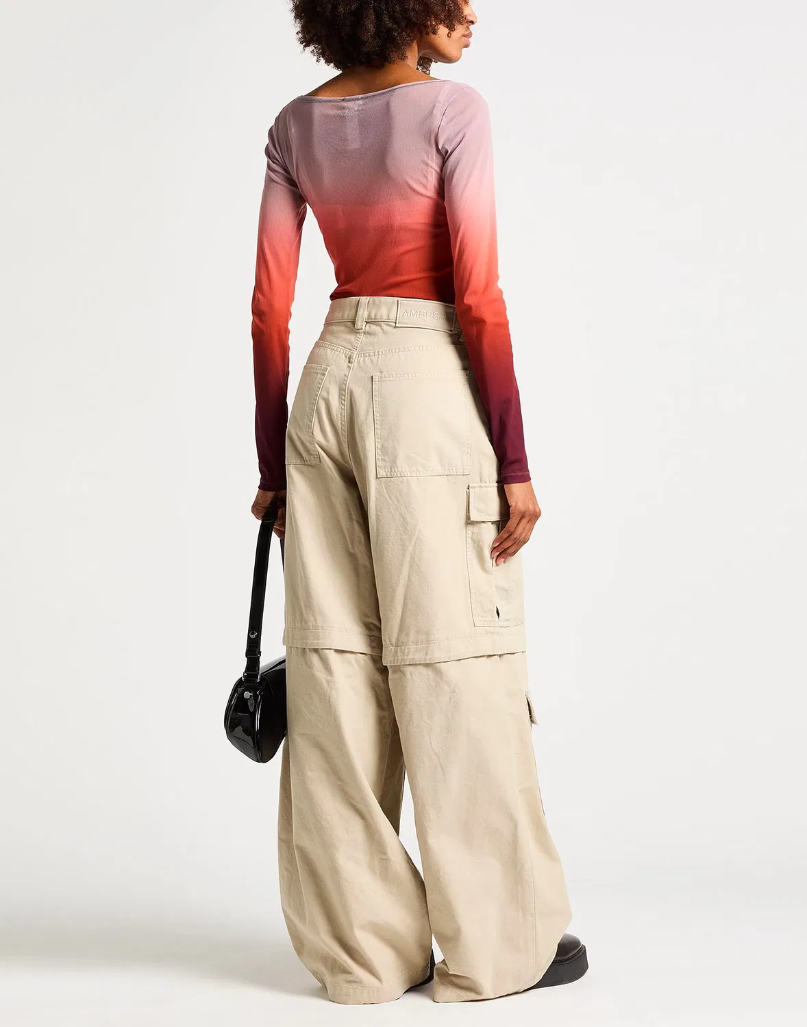 Женская футболка-поло с длинным рукавом Acne Studios, красно-оранжевый — фото 3