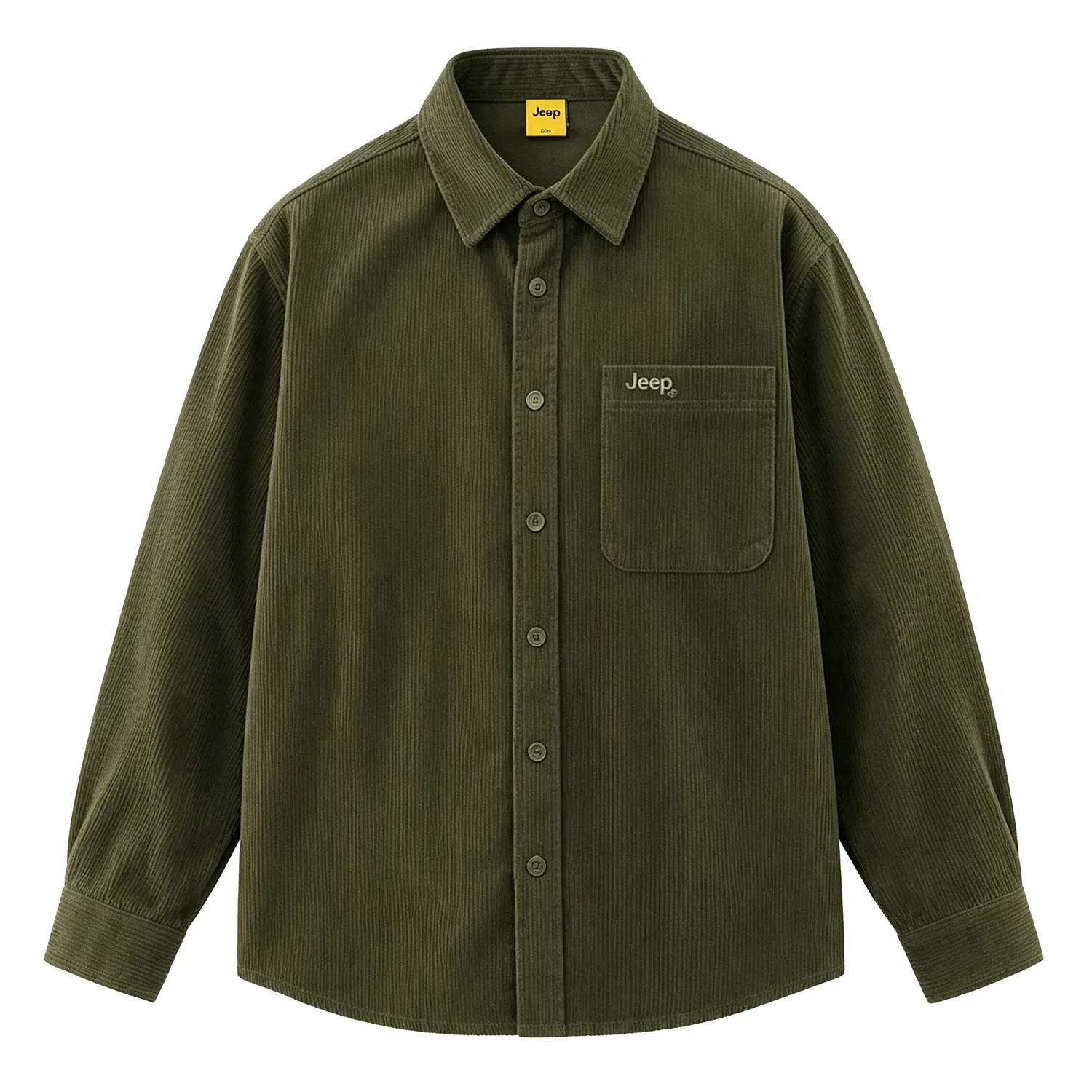 Детская рубашка с воротником, прямой крой, Jeep, Army Green