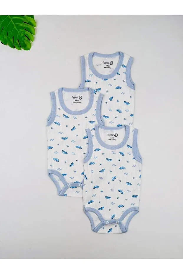 Детское боди-комбинезон для мальчиков хлопковый с принтом Efu Baby, Blue