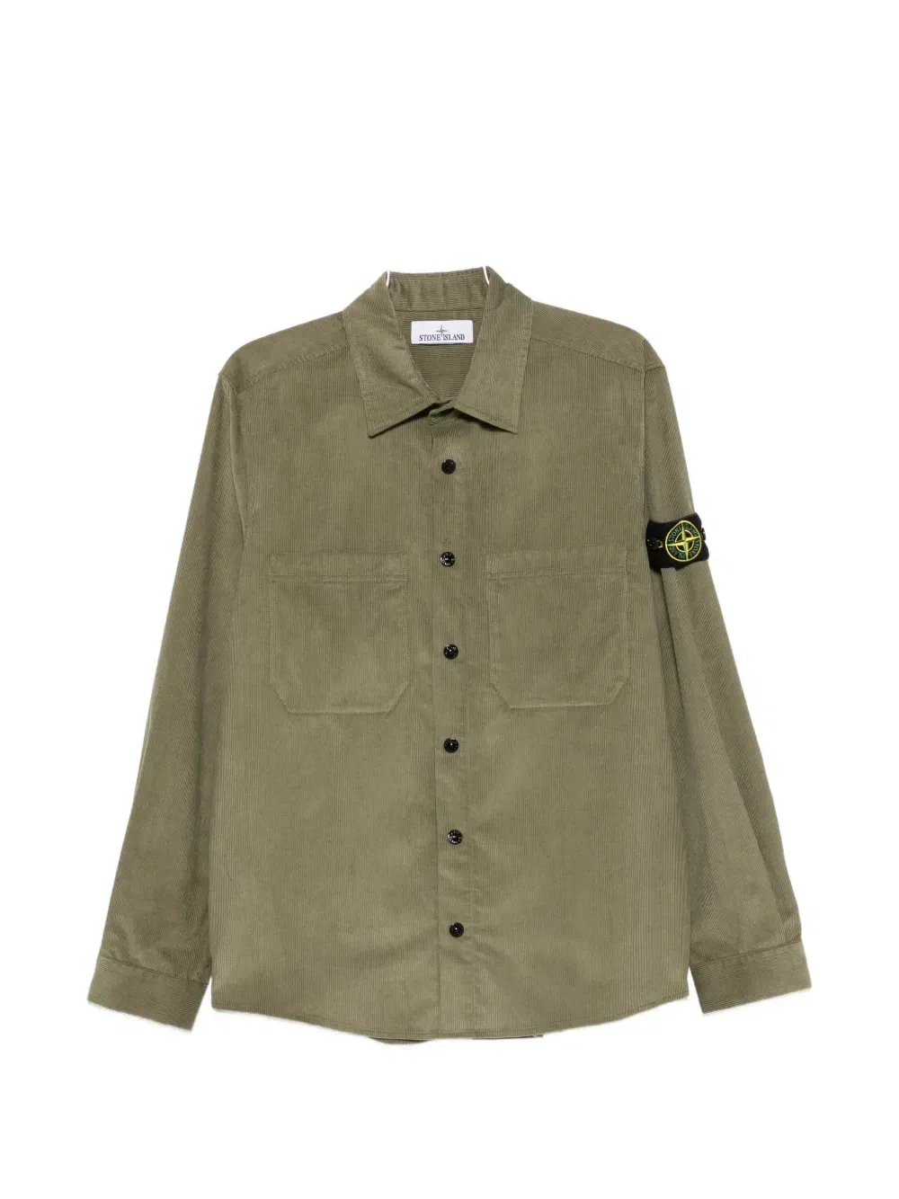 Рубашка из вельветовой ткани с логотипом-нашивкой Stone Island, зеленый