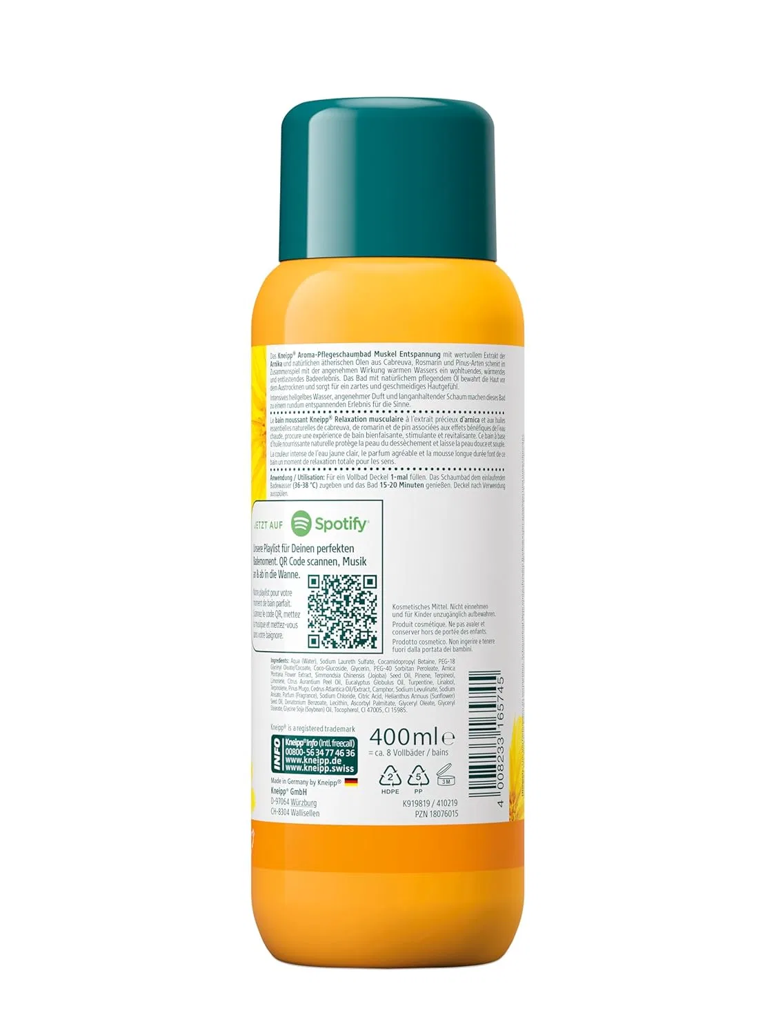 Пена для ванны Muscle Relaxation, Kneipp, 400 мл, Желтый — фото 2