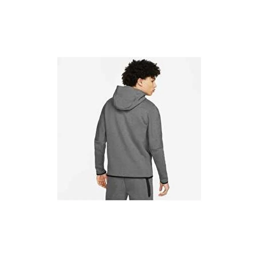 Мужской свитшот-худи с капюшоном из футера, модель Tech Fleece Liverpool Fc Full-Zip, Nike, Серый — фото 4
