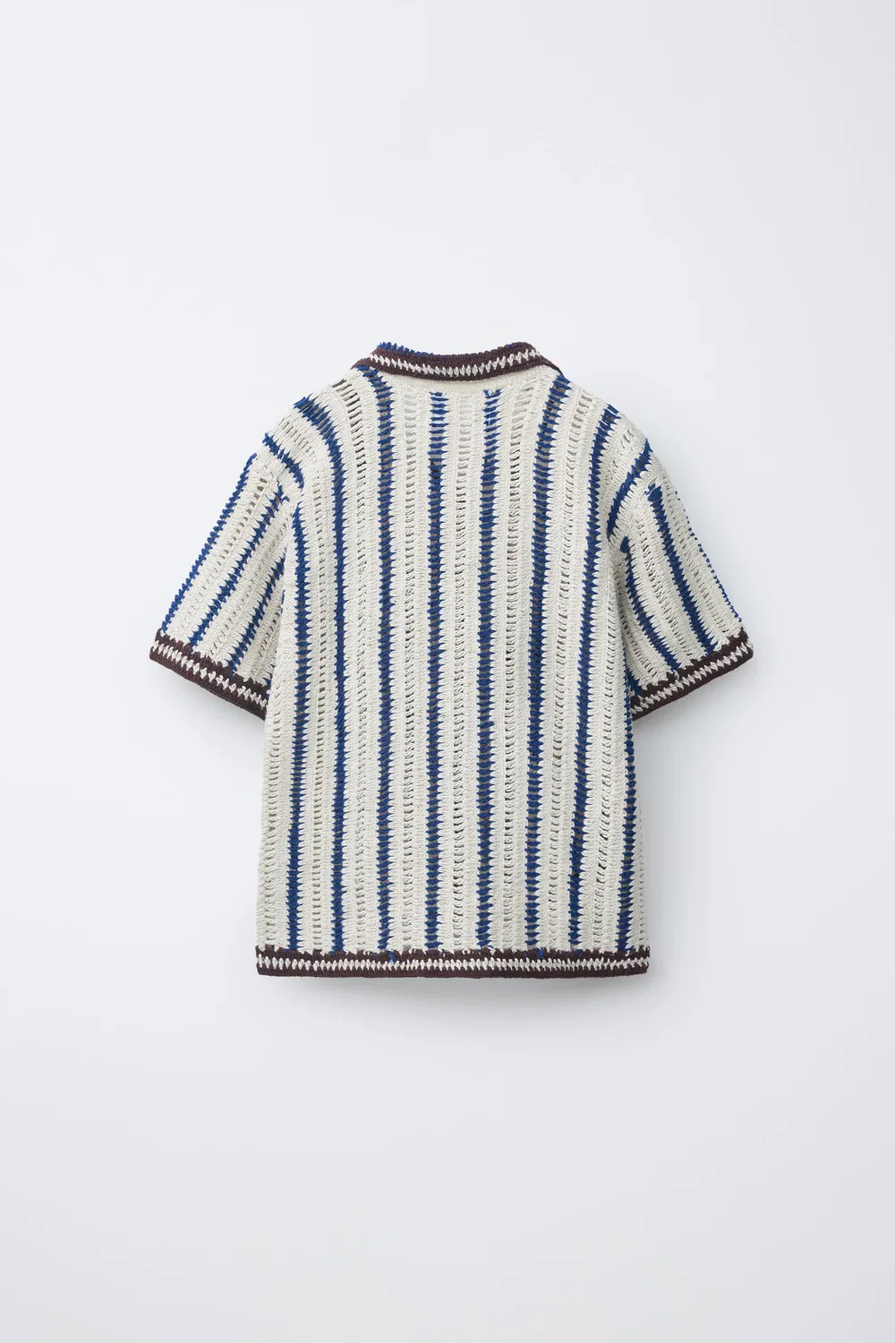 Полосатая вязаная блузка ZARA, Navy Blue — фото 2