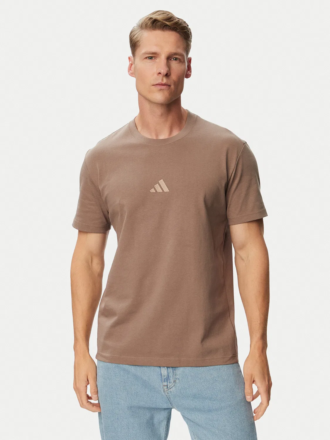 Мужская футболка стандартного кроя Kit Small Logo Adidas, бежевый
